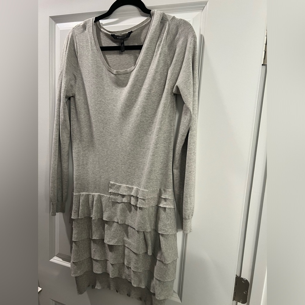BCBG MAXAZRIA Grey Cocktail long sleeve Dress